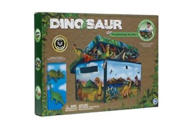 ZipBin Large Dinosaur Transforming Toy Box With 2 Dinosaurs, 13.25 x 11.75 x ...