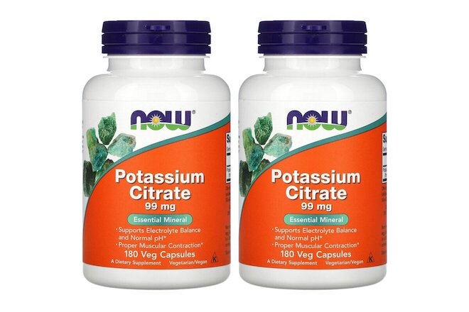 Now Foods, (2 Pack) Potassium Citrate, 99 mg, 180 Capsules