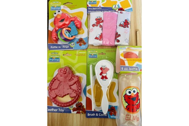 Sesame Street Elmo Gift Bundle (5 items) Baby Shower Newborn