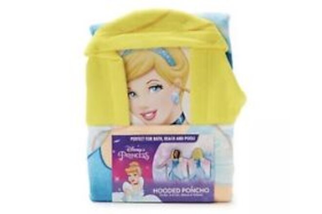Disney Cinderella Princess Soft Hooded Bath Beach Towel Poncho