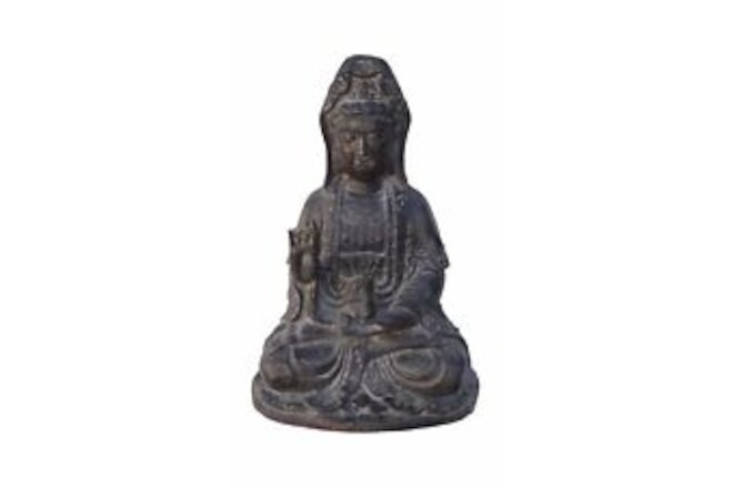 Handcrafted Chinese Sitting Kwan Yin, Bodhisattva Metal Statue JZ108