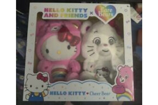 Hello Kitty and Friends x Care Bears Cheer Bear Sealed Box Set 2 Plush - NEW !!!