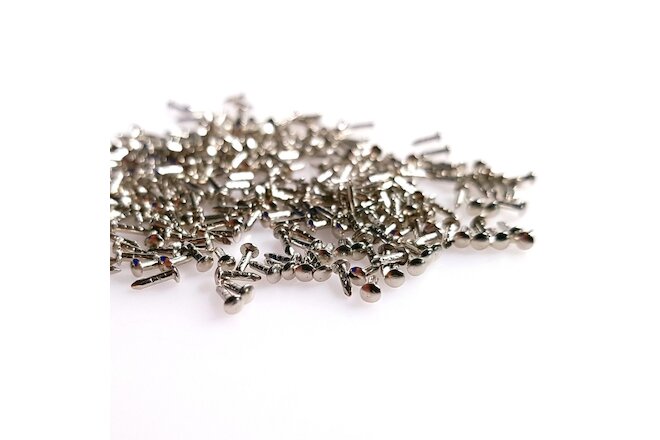 300pcs 5mm, 0.2", 7/32" Nickel plated Escutcheon Pins, Silver color Nails, Brads