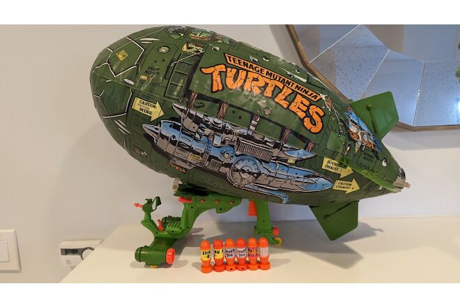 Vintage 1988 TMNT Ninja Turtles Lot Blimp Bombs Glider Slow Leak Near Complete