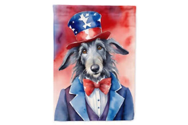 Scottish Deerhound Patriotic American Flag Canvas House Size DAC5797CHF