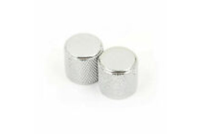 2X Nickel Barrel Knobs for solid shaft pots in Telecaster or P-Bass Guitars