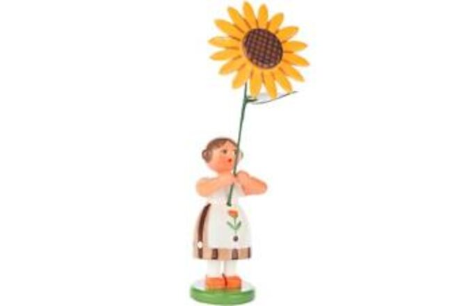 Dregeno Easter Figurine - Brown Flower Girl - 4.5''H x 1.25''W x 1.25''D - DREG