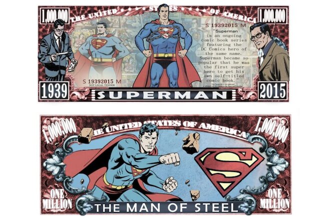 Superman Classic Comic 100 Pack Collectible Novelty 1 Million Dollar Bills