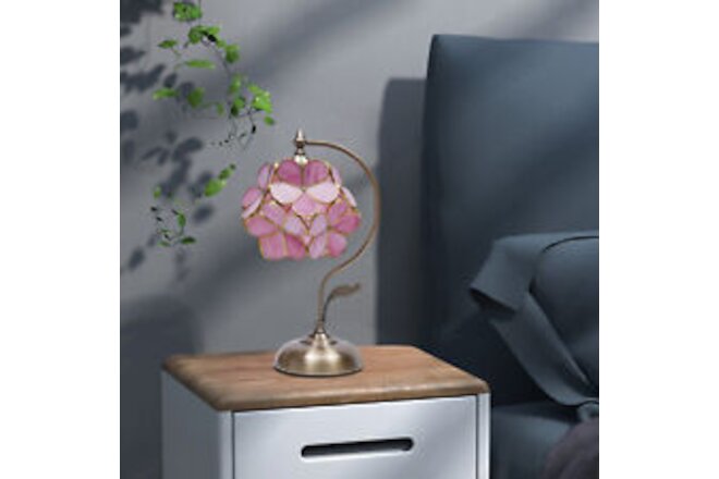 Stained Glass Flower Desk Lamp E27 Table Light Bedside Table Lamp Eye Protection
