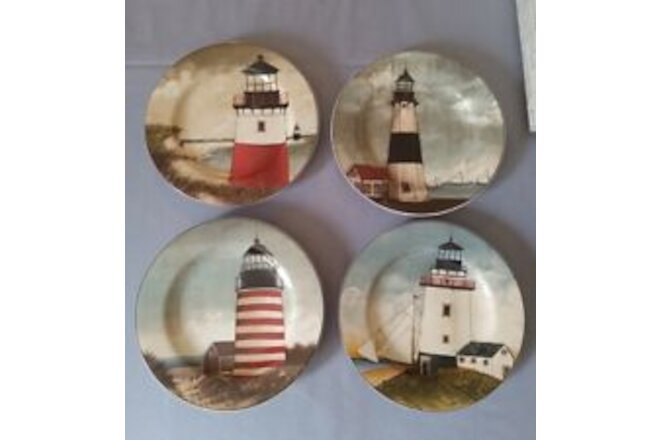 Lighthouse "By The Sea" Titled Oneida Plate Set