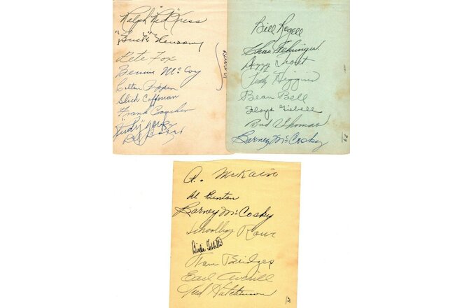 1939 DETROIT TIGERS Three Autograph Album Pages Signed by TWENTY FIVE JSA