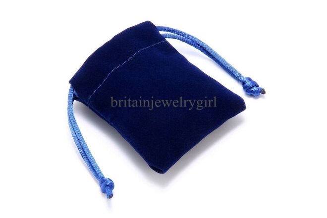 Lot of 10pcs Small 2.75"X3.5" Blue Velvet Jewelry Wedding Party Gift Bag Pouches