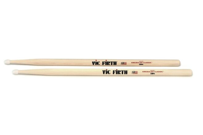 6-Pack Vic Firth American Classic Drumsticks - 5B - Nylon Tip Value Bundle