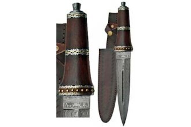 Dirk Wood Damascus athame 13 3/4" Wiccan Pagan Altar Supply Ritual
