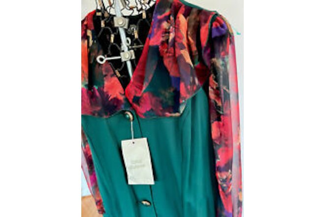 Women’s Kathryn Deene 2 Pc Skirt Jacket SZ 20 Sheer Sleeves & Collar NEW