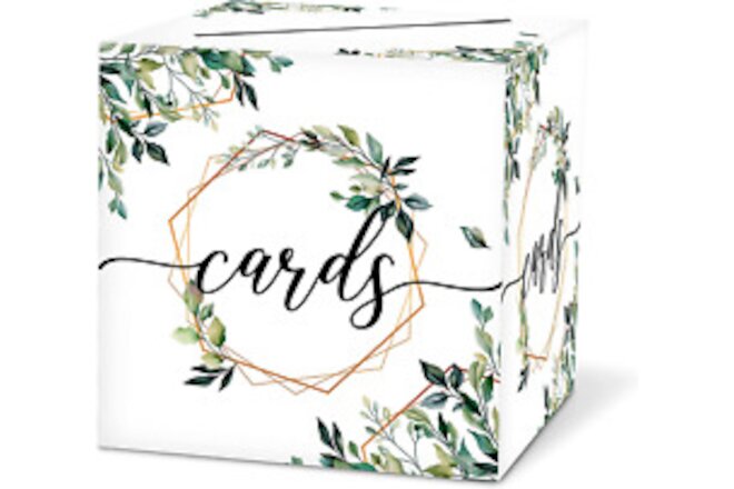 Greenery Theme Card Box – 8”*8”*8” Gift or Money Box Holder for Wedding,Baby or