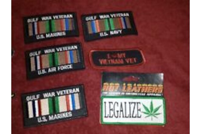 U.S. AIR FORCE COMBAT VETERAN GULF WAR MILITARY MOTORCYCLE VEST LOT OF 6 PATCHES