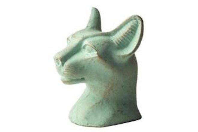 Authentic Miniature Statue - Patina Finish - Bastet Cat Goddess Bust - 4" -