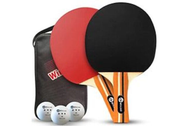 Ping Pong Paddles Set of 2 - Portable Table Tennis Paddle Set with Ping-Pong ...