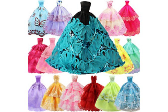 Lot 5 Handmade Fashion Party Dress Outfit for 11.5 Inch Girl Doll Clothes Xma...