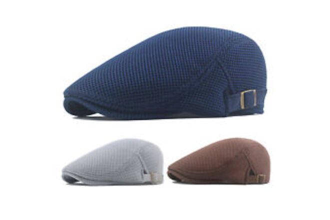 Beret Cap Wear-resistant Perfect Gifts Adjustable Buckle Mesh Men Peaked Hat