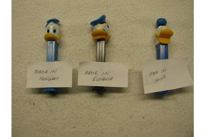PEZ Dispenser Disney Donald Duck Lot of 3