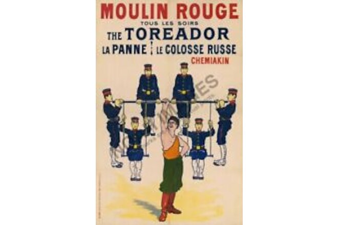 Moulin Rouge Toreador vintage circus opera theater ad poster 12x18