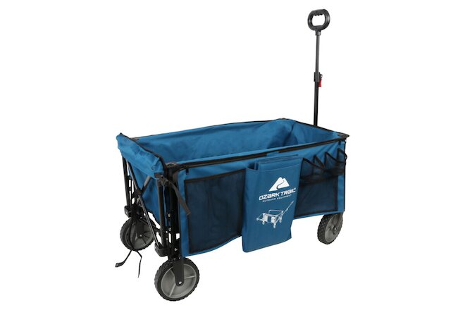Folding Beach Outdoor Camping Wagon Cart Collapsible Utility Garden W/ Tailgate