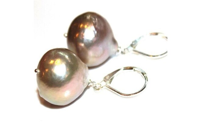 11-13mm pink baroque south sea pearl earrings circular 18k jewelry elegant