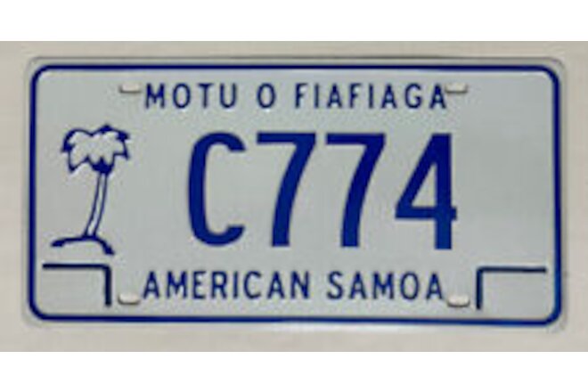 AMERICAN SAMOA Palm Tree License Plate - AS #C774