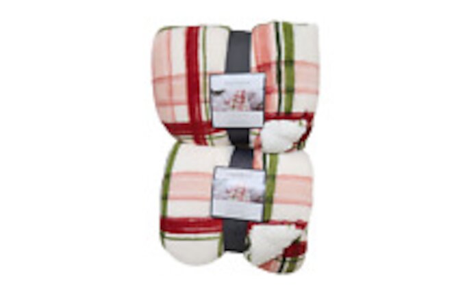 Plaid Plush Accent Blanket Throw Soft Reversible Sherpa 2 Pk - Threshold