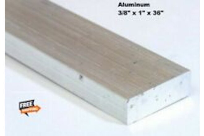 3/8" Thick Aluminum Flat Stock  1" x 3 Ft  Bar Unpolished Finish Alloy 6061