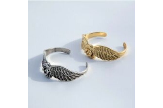 Vintage Inspired Eagle Cuff Bracelet in silver, Size S 53mm can bend in shape