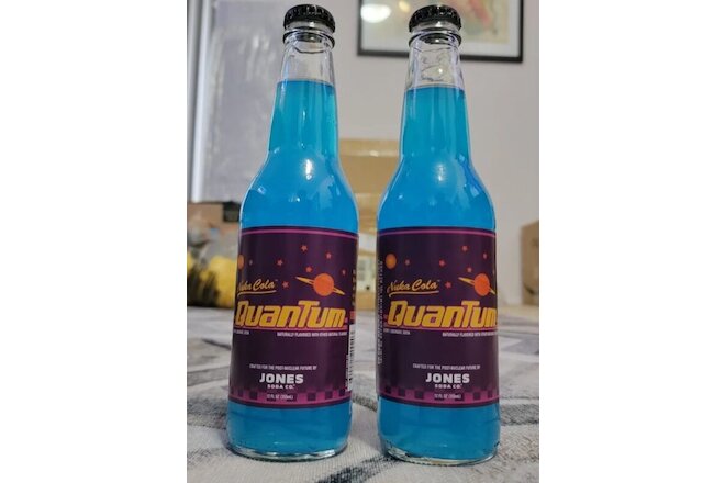 Fallout Nuka Cola Quantum Jones Soda Berry Flavored 2 Count 12oz Bottles