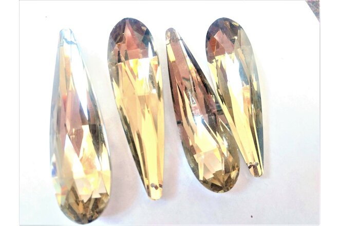 5 Metallic Gold 76mm Long Drop Chandelier Crystals Suncatcher