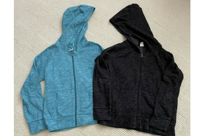 Old Navy Lot of 2 Hoodies Black and Teal Girls Size L 10/12