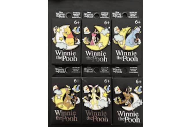 Loungefly Disney Winnie the Pooh and Friends Moon Star Enamel Pin COMPLETE SET