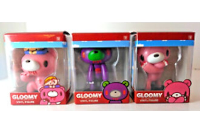 (3) Bloody Gloomy Bear Mini  "Crossed Arms," "Purple/Green,"  "Pink/White"