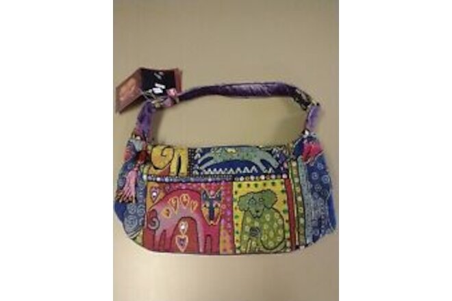 NWT Story Weaving Laurel Burch Dog/Cat Beaded Tapestry Purse Multicolor Handbag
