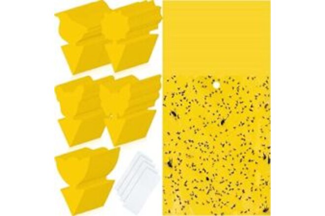 300 Pcs 6 x 8 Inch Sticky Traps Fruit Fly Traps Yellow Double Sided Gnat Trap...