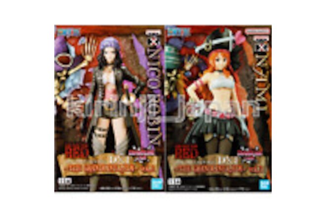One Piece FILM RED Nami Robin Figure Set of 2 DXF THE GRANDLINE LADY Authentic