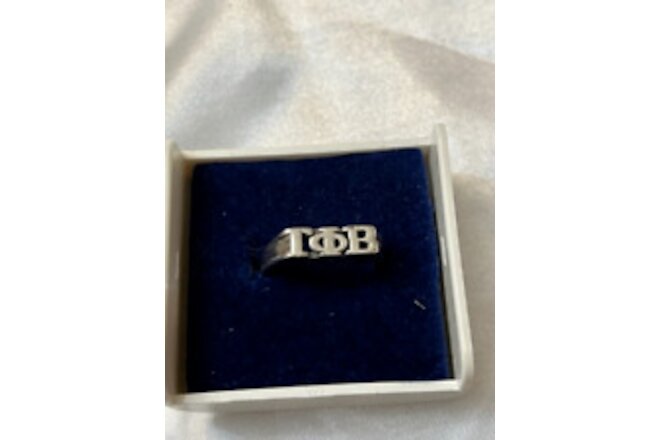 Gamma Phi Beta Sterling Silver BLOCK Ring size 8 LICENSED RETIRED