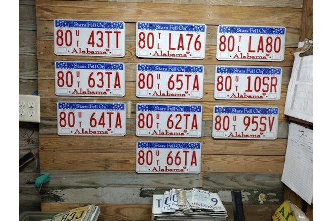 Alabama Lot of 10 Expired 2015 Stars License Plate Auto Tags 80 u/t 43TT