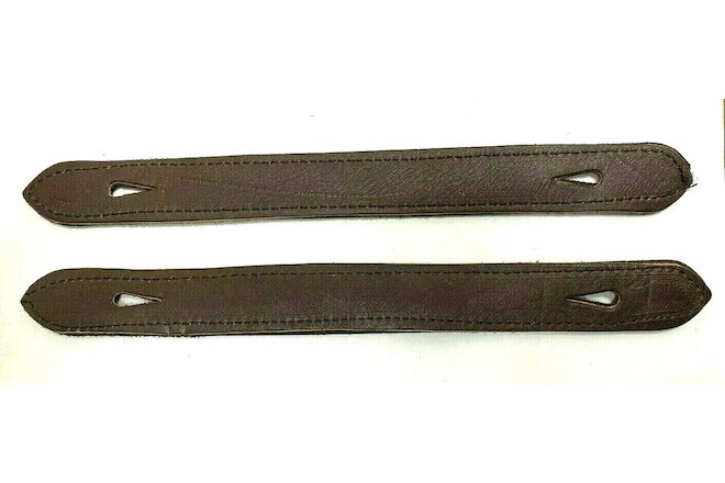 A Pair of Brown Leather 9 3/4" Trunk Handles   trunk chest steamer luggage strap