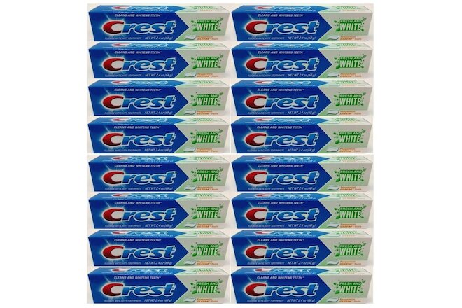 ( LOT of 16 ) Crest fresh and white peppermint gleem toothpaste 2.4 oz Ea SEALED