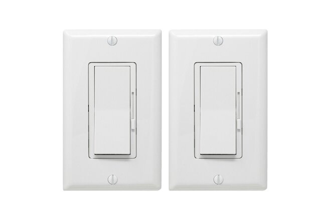 [2-Pack] Dimmer Light Switch- Single Pole or 3-Way for LED /Incandescent/ CFL