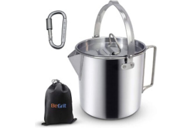 Camping Coffee Pot Camping Pot Tea Kettle Stainless Steel Hiking Pot Portable Pe