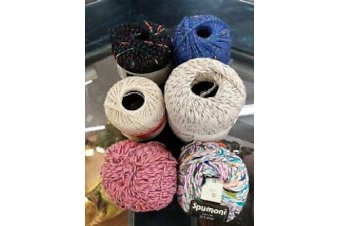 Lot Of 6 Yarn Various Kinds & Colors