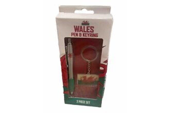 Wales Key Ring & Pen Set Souvenir Vintage New In Box