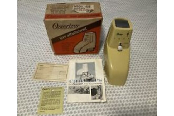VTG 1976 OSTER ICER ATTACHMENT  Harvest Gold Model 435 Ice Crusher Accessory MIB
